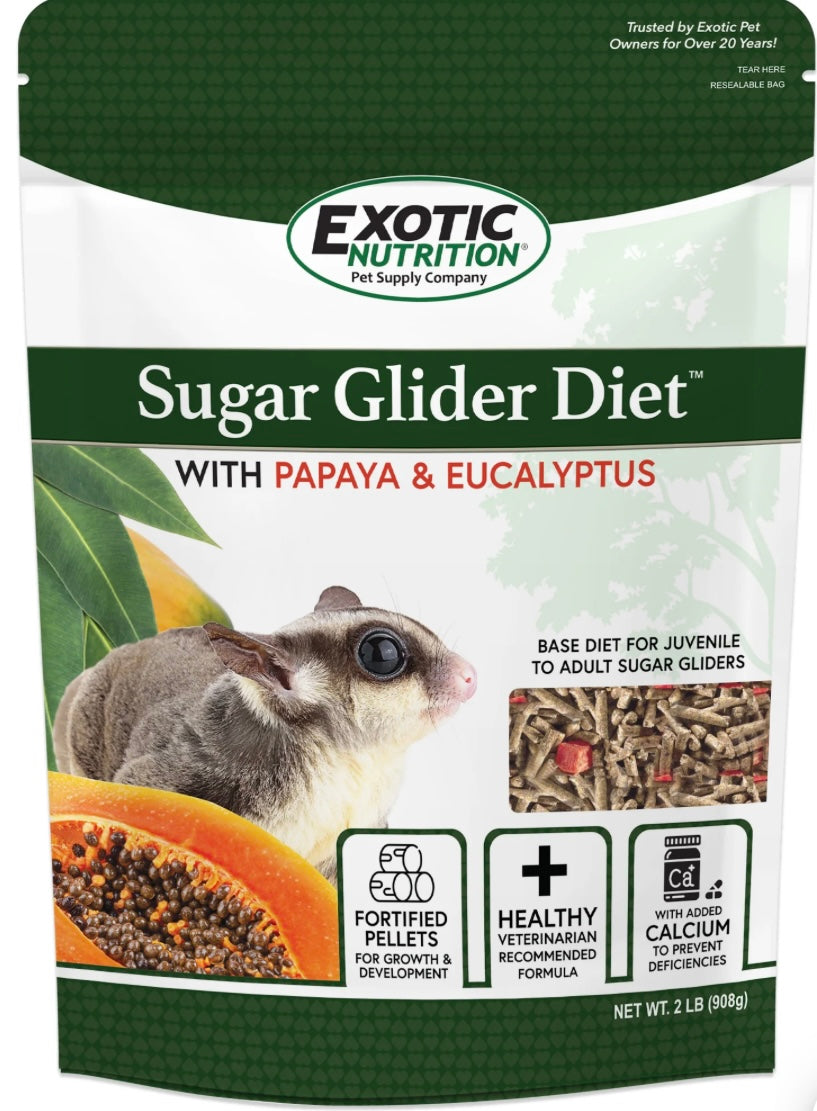 sugar glider diet with papaya and eucalyptus 2 lbs