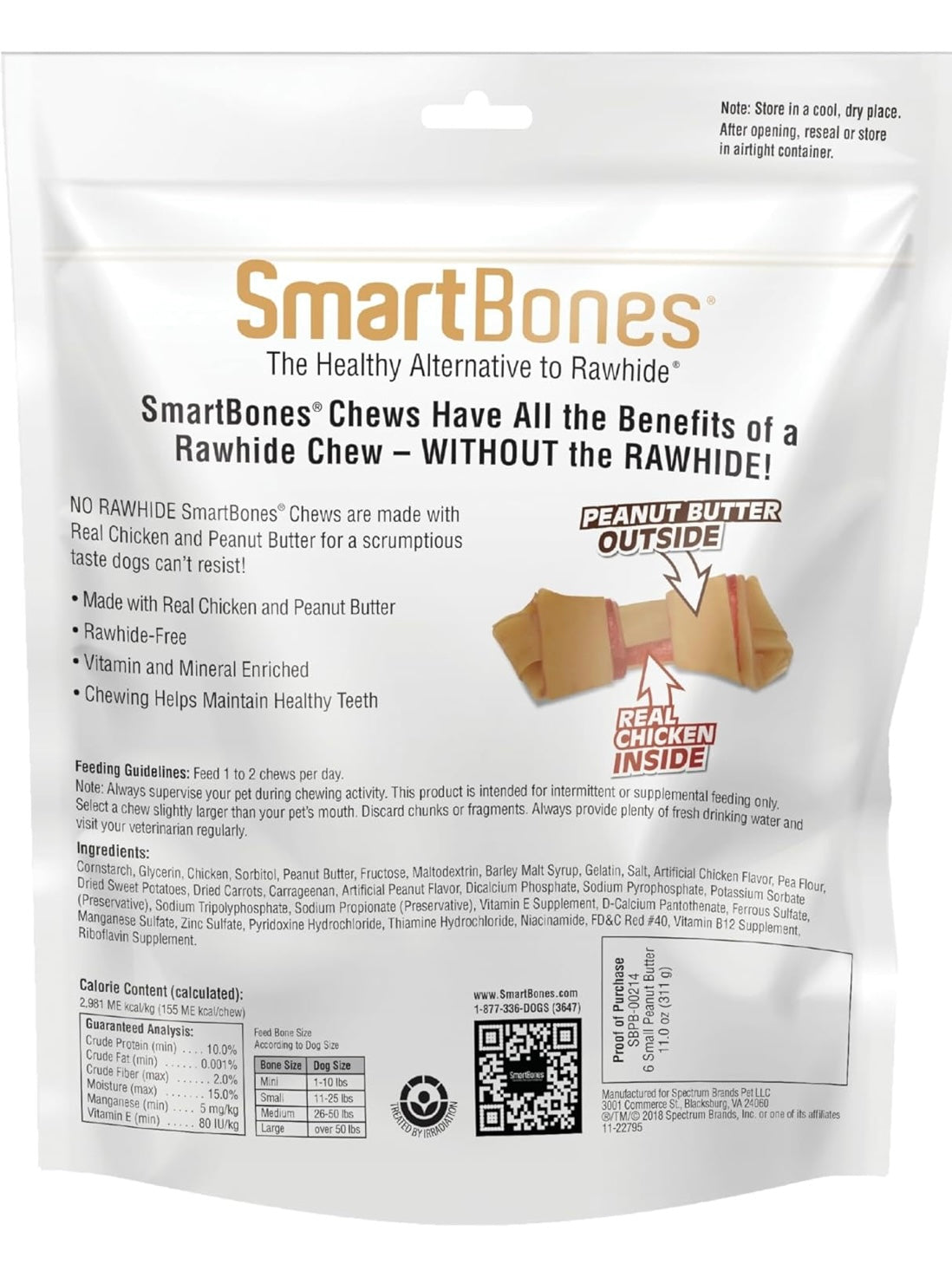 SmartBones Small Chews, Treat Your Dog to a Rawhide-Free Chew Made with Real peanut butter