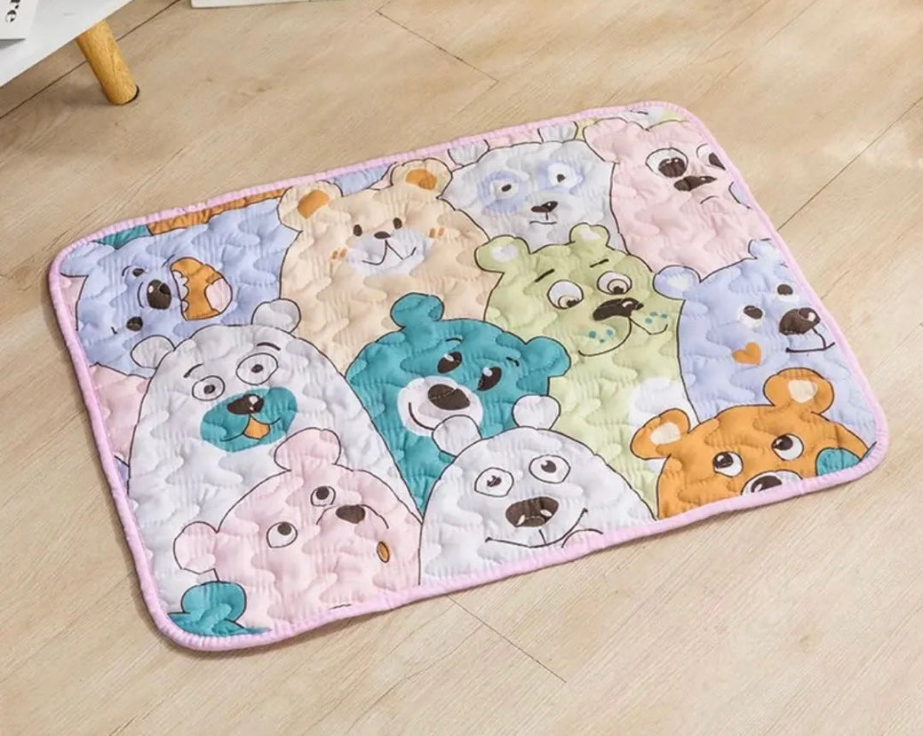 crate mat slip resistant pink bears