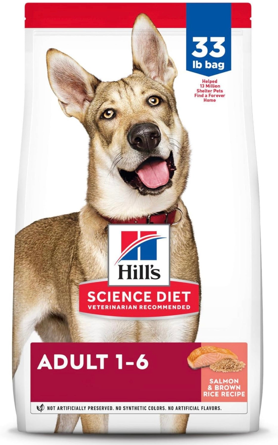 Hill's Science Diet Adult 1-6, Adult 1-6 Premium Nutrition, Dry Dog Food, Salmon & Brown Rice, 33 lb Bag