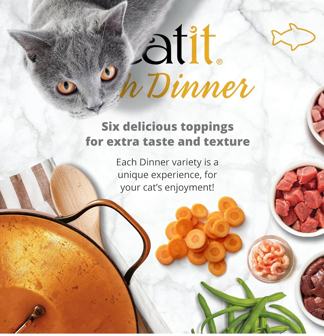 Catit Fish Dinner with Whitefish & Pumpkin – Hydrating and Healthy Wet Cat Food for Cats 2.8 oz