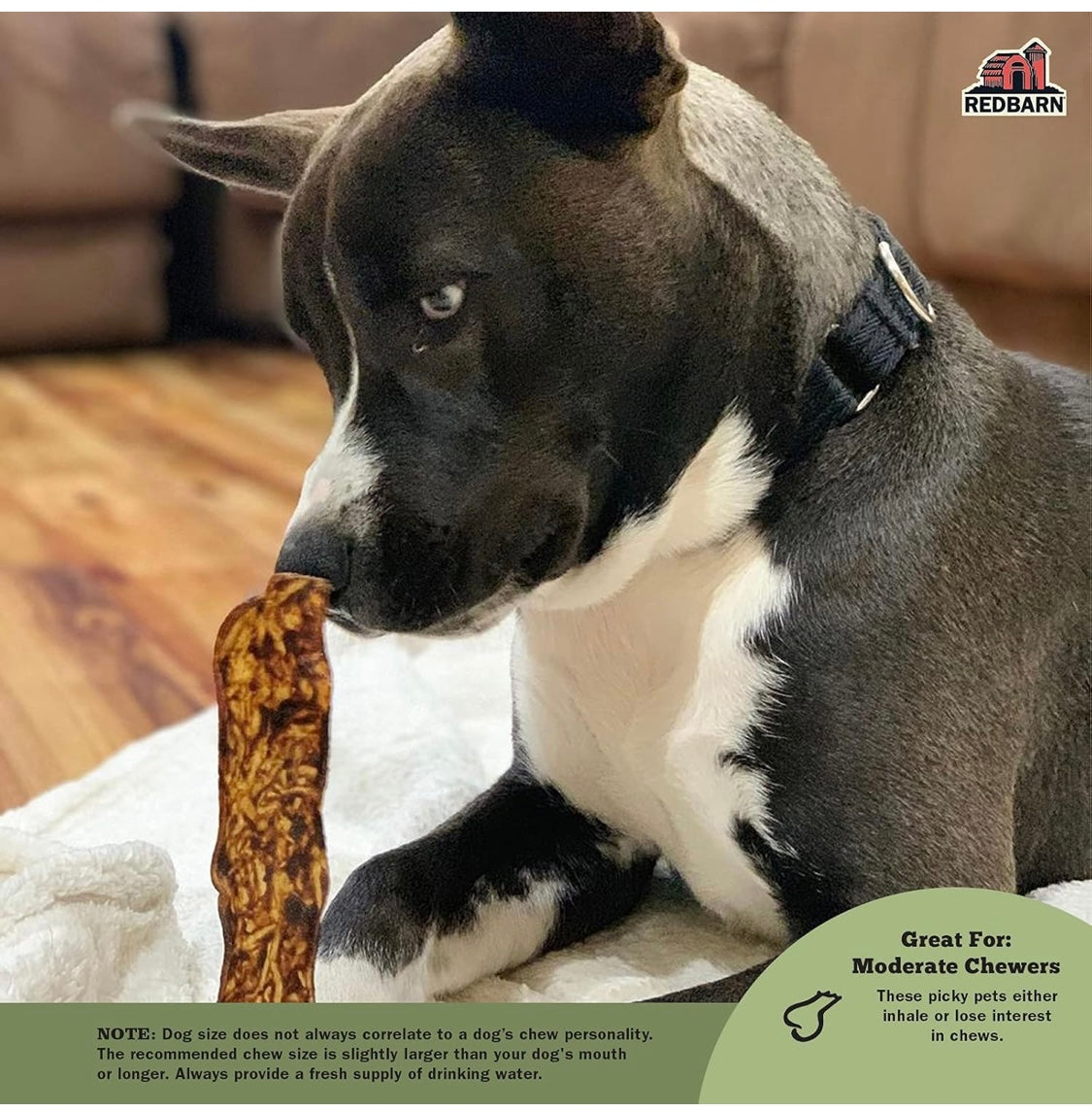 Redbarn Bully Slices for Dogs, Highly Palatable, Long-Lasting Natural Dental Treats with Functional Ingredients, 9 oz. Peanut Butter