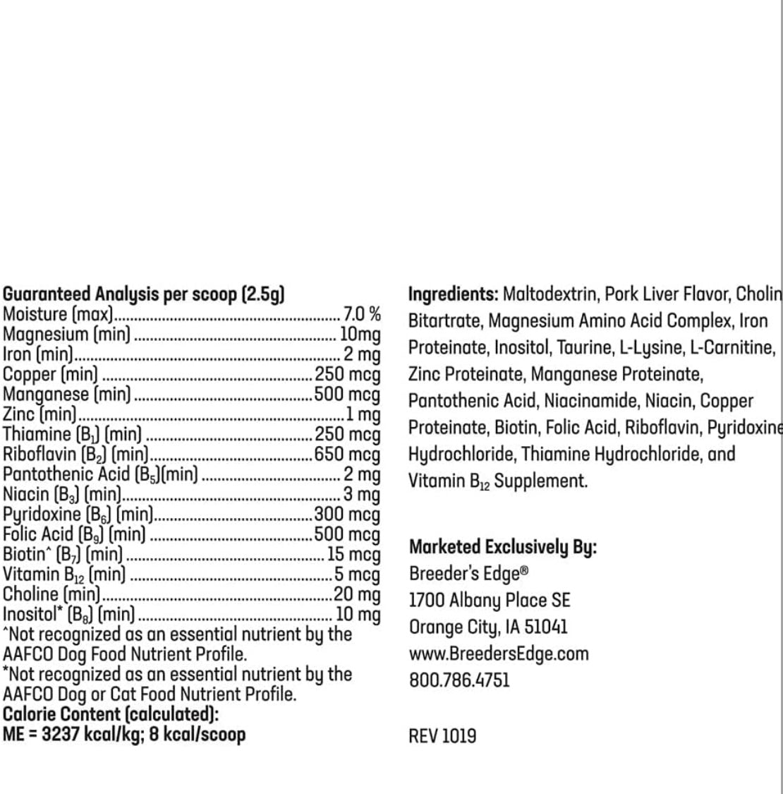 Revival Animal Health Breeder's Edge B Strong Powder, B-Complex Vitamins- 300 gm
