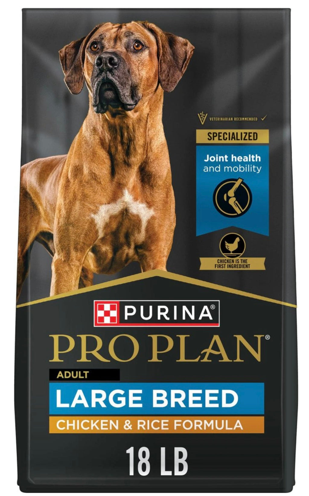 Purina Pro Plan Adult Large Breed High Protein Chicken & Rice Dry Dog Food, 18-lb bag