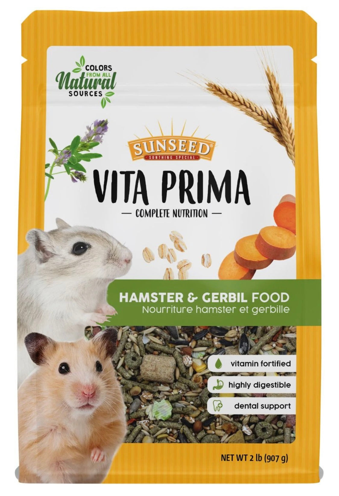 Sunseed Vita Prima Gerbil & Hamster Food, 2-lb bag