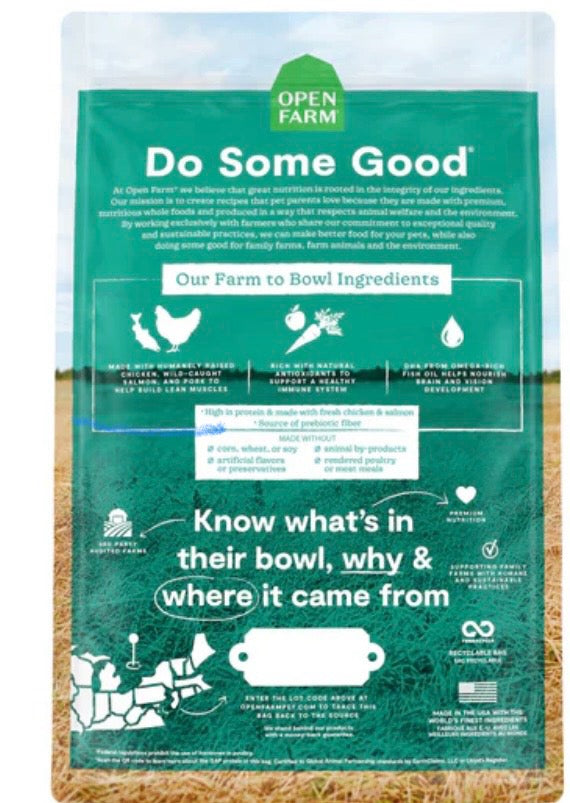 OPEN FARM GRAIN FREE DRY PUPPY FOOD - CHICKEN & SALMON 4 lbs