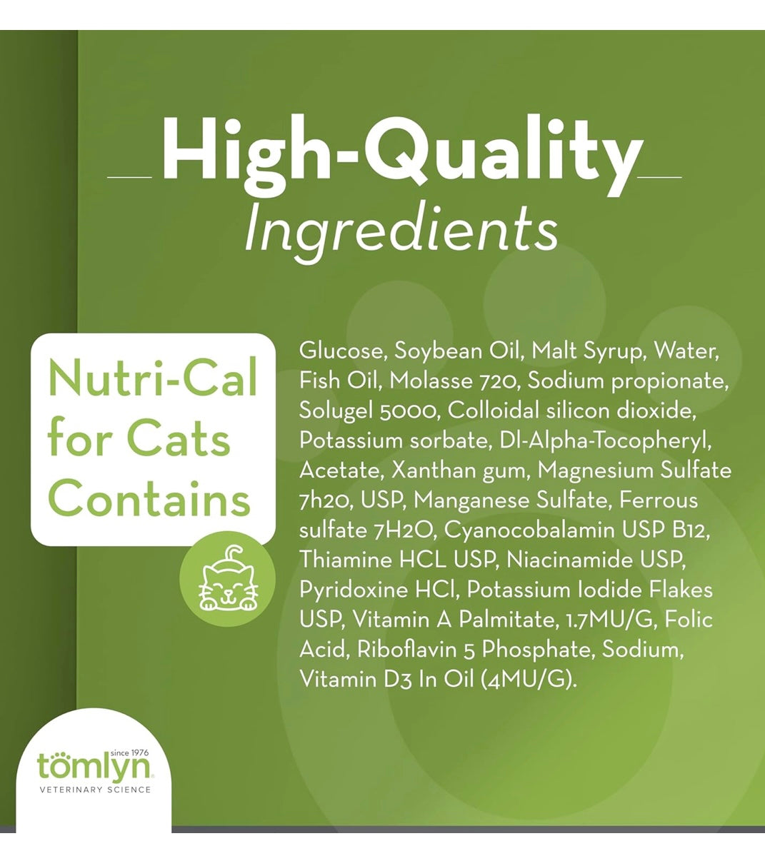 Tomlyn High Calorie Nutritional Gel for Cats, (Nutri-Cal) 4.25 oz