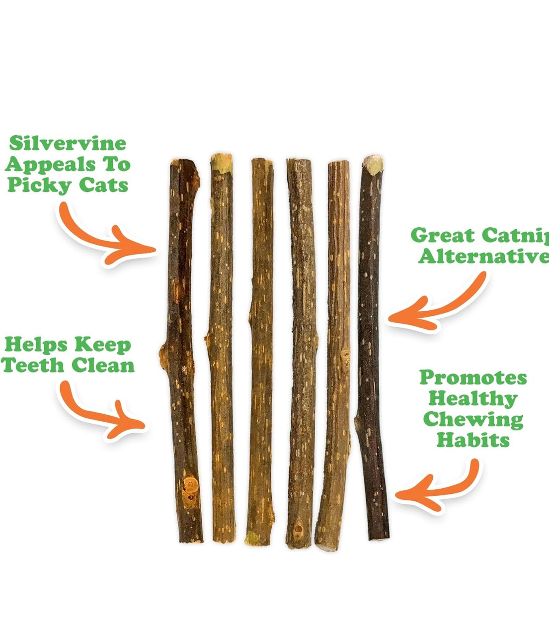 Meowijuana | Silvervine Sticks | Organic | Perfect for Cat Toys | Grown in North America | Feline and Cat Lover Approved
