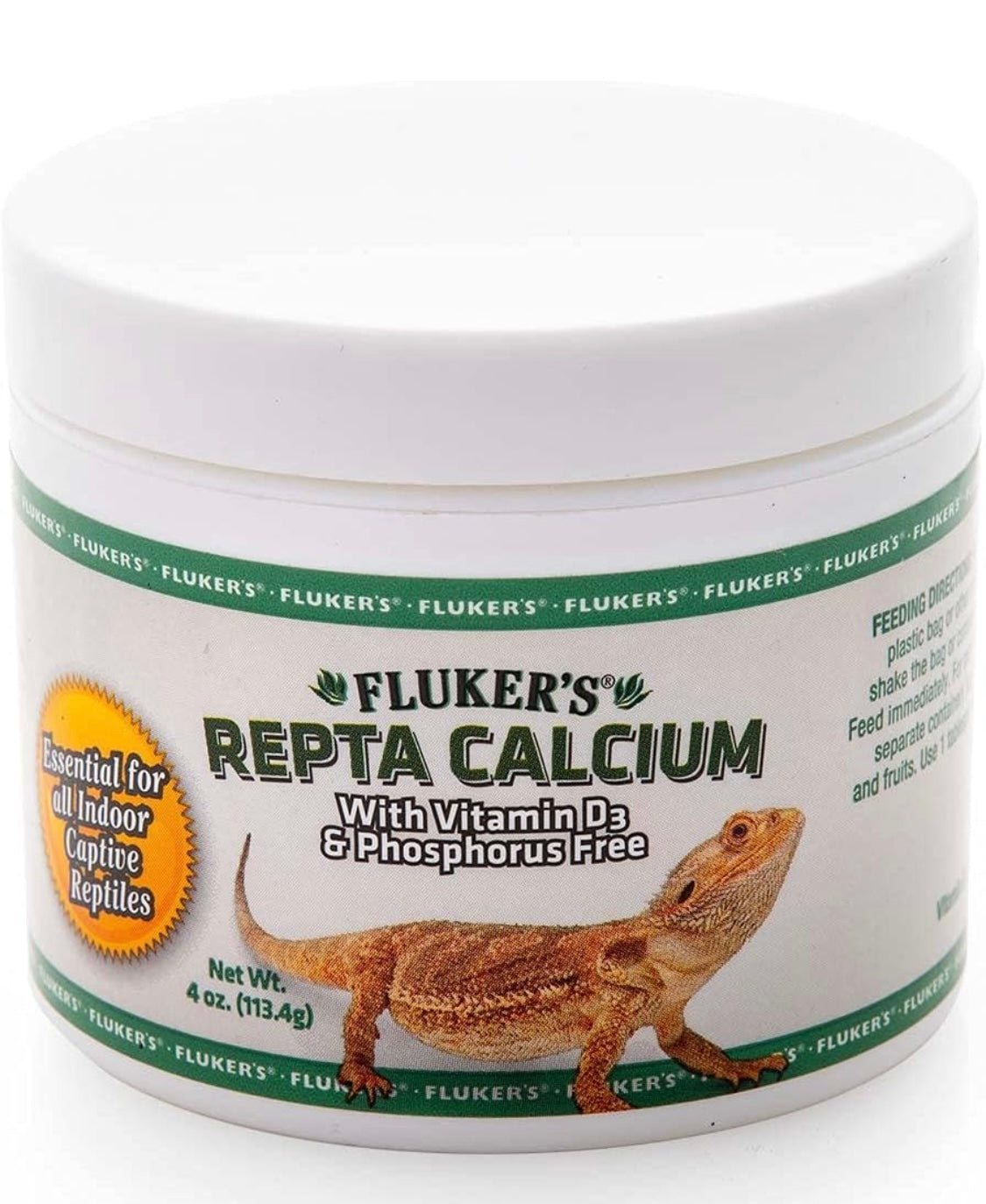 Fluker's Calcium Reptile Supplement with added Vitamin D3, 4 oz.