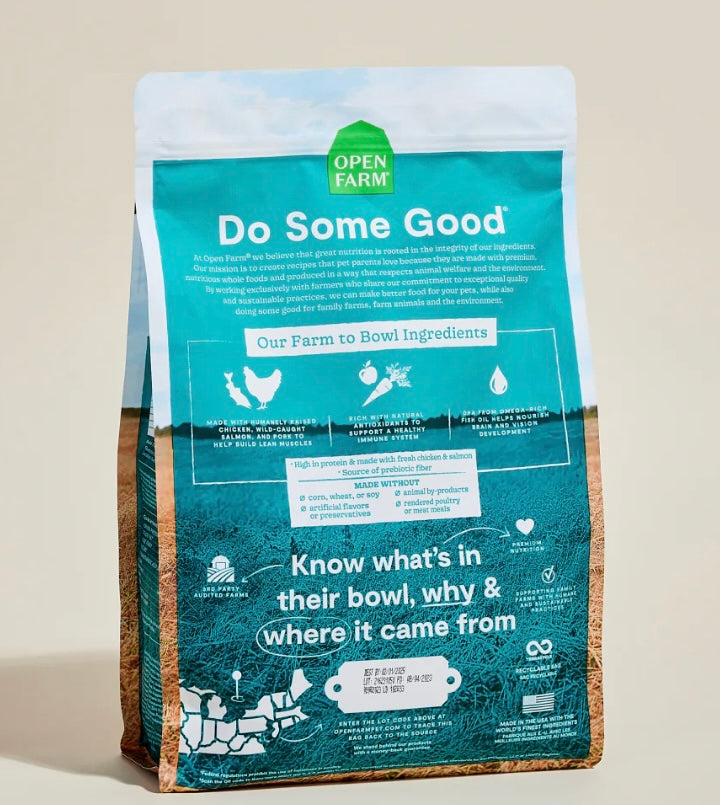 open farm Chicken & Salmon Grain-Free Puppy Kibble 22 lbs
