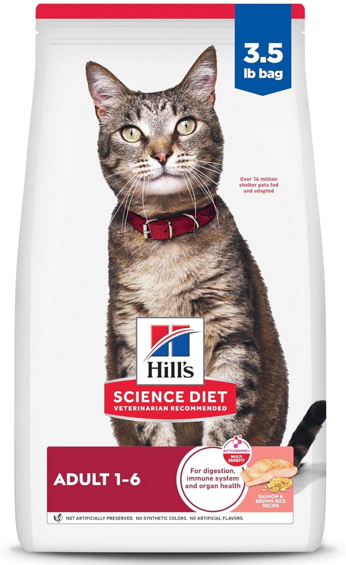 Hill's Science Diet Adult 1-6, Adult 1-6 Premium Nutrition, Dry Cat Food, Salmon & Brown Rice, 3.5 lb