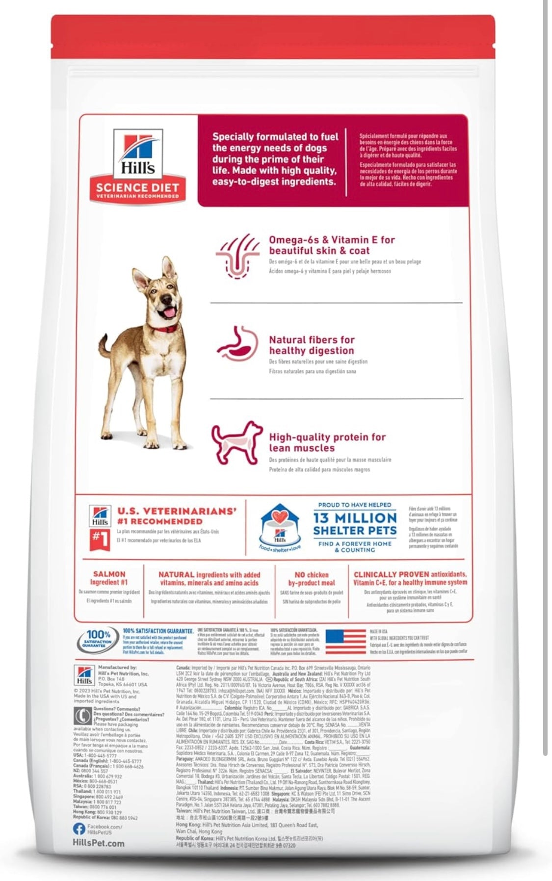 Hill's Science Diet Adult 1-6, Adult 1-6 Premium Nutrition, Dry Dog Food, Salmon & Brown Rice, 33 lb Bag