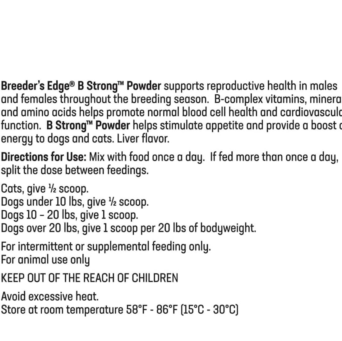 Revival Animal Health Breeder's Edge B Strong Powder, B-Complex Vitamins- 300 gm