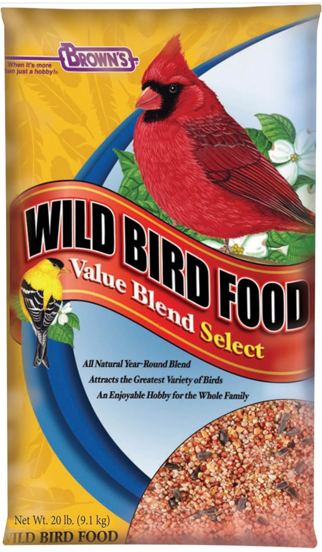 F.M. Brown'S Wild Bird Food, 20-Pound, Value Blend Select Barrier Bag