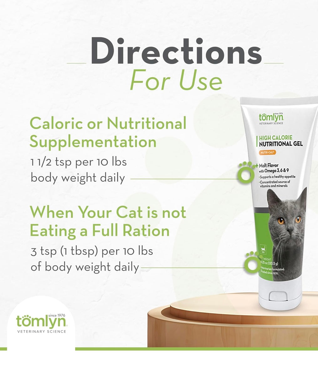 Tomlyn High Calorie Nutritional Gel for Cats, (Nutri-Cal) 4.25 oz