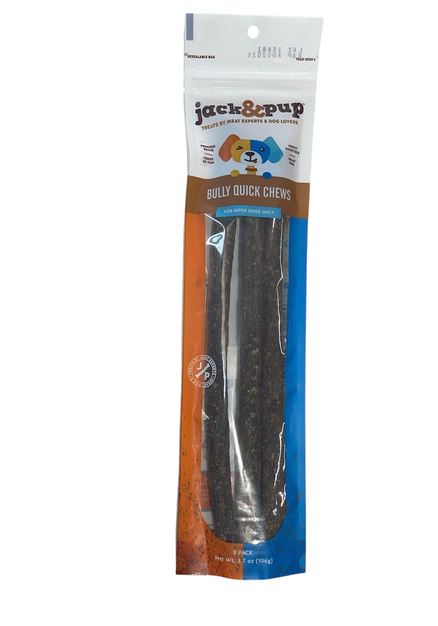 jack and pup bully quick chews 3 pack 3.7