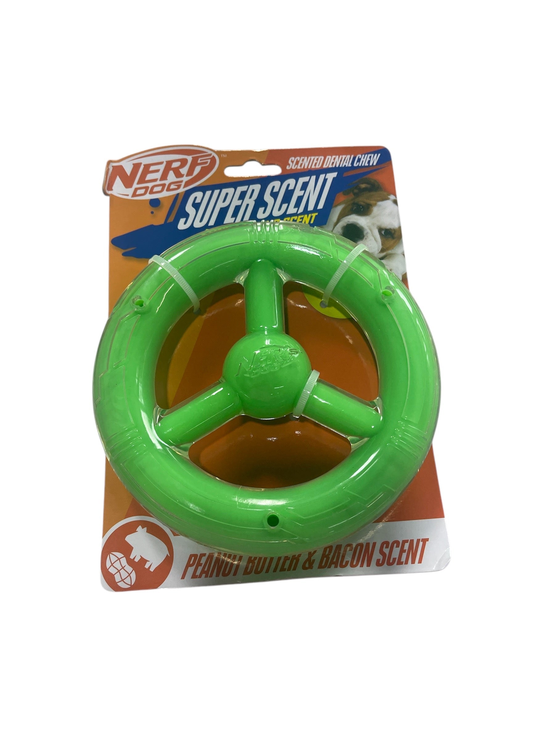 nerf dog super scented chew dental peanut butter and bacon