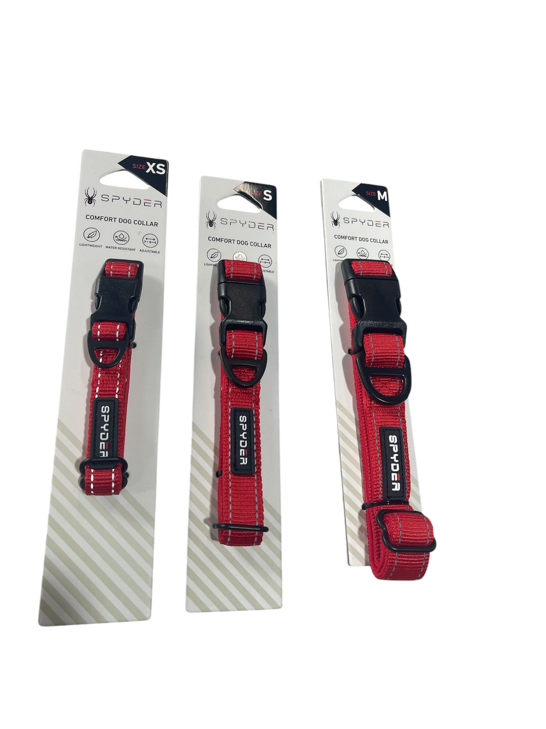 spyder comfort dog collar  red