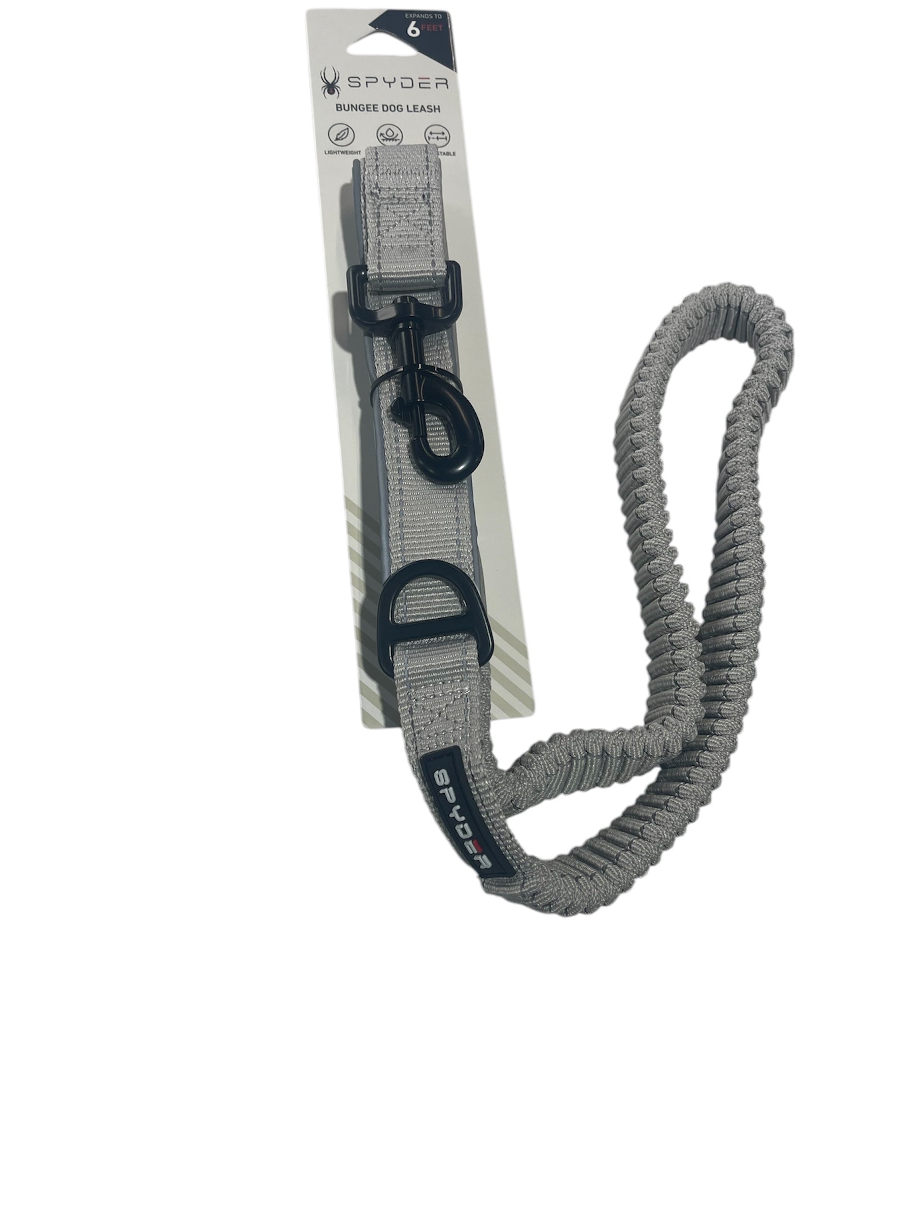 spyder bungee dog leash expends to 6 feet