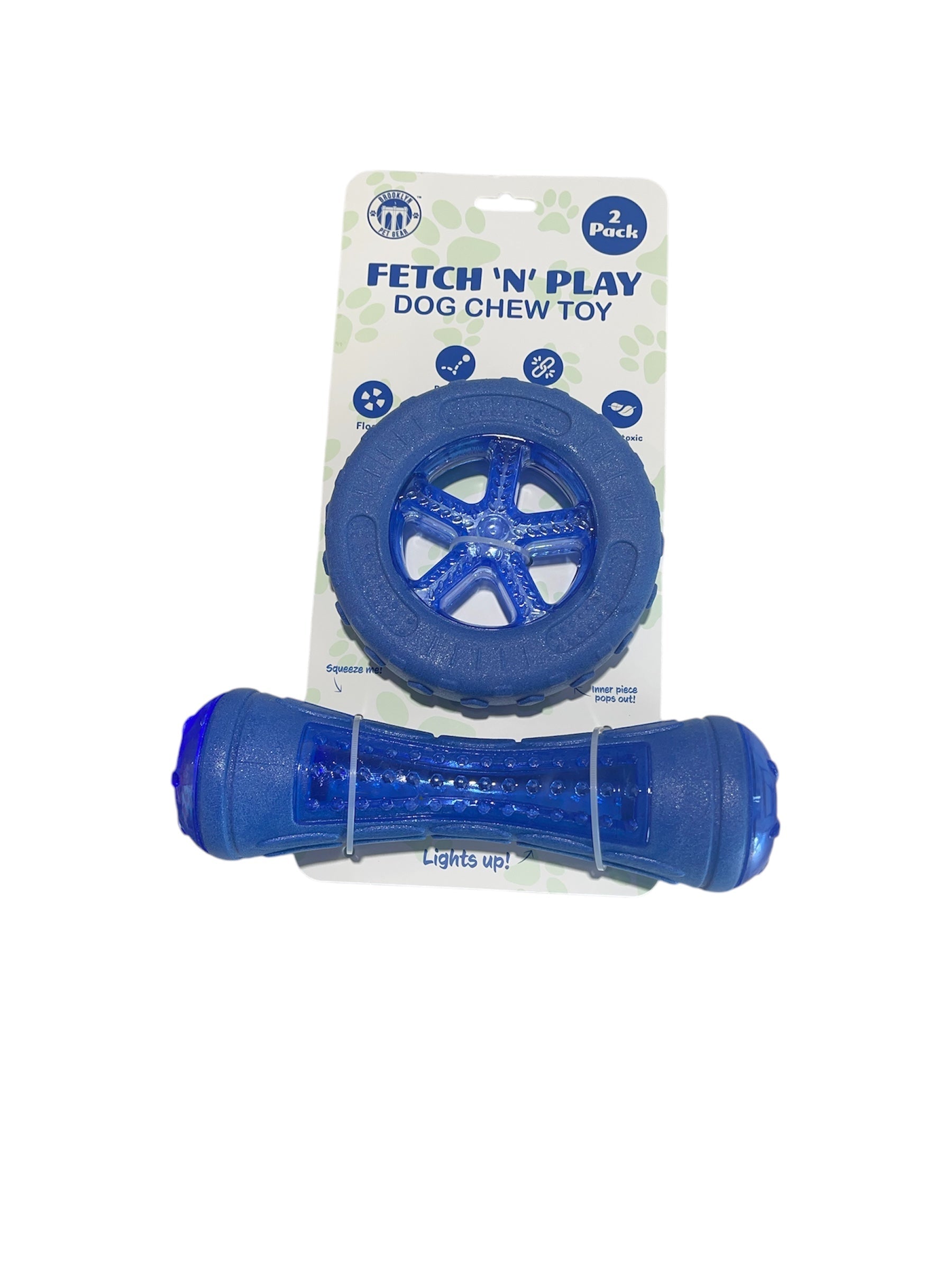 pet fetch and play dog chew toy 2 pack