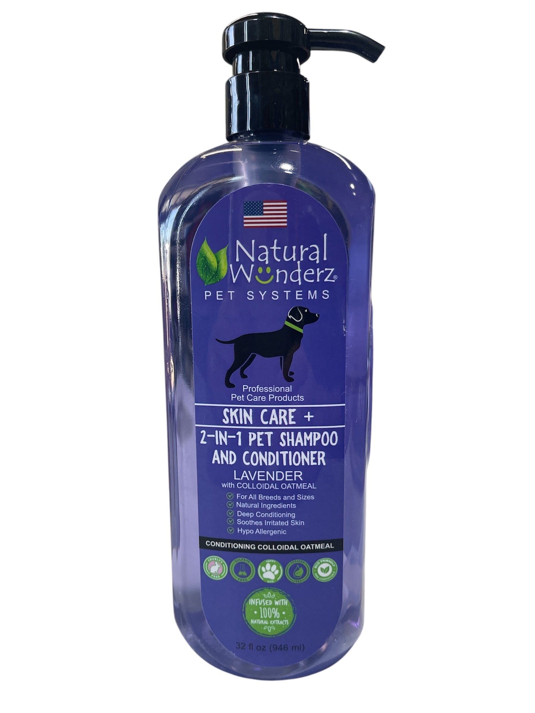natural wonder 2 in one shampoo and conditioner lavander with colloidal oatmeal 32 flo