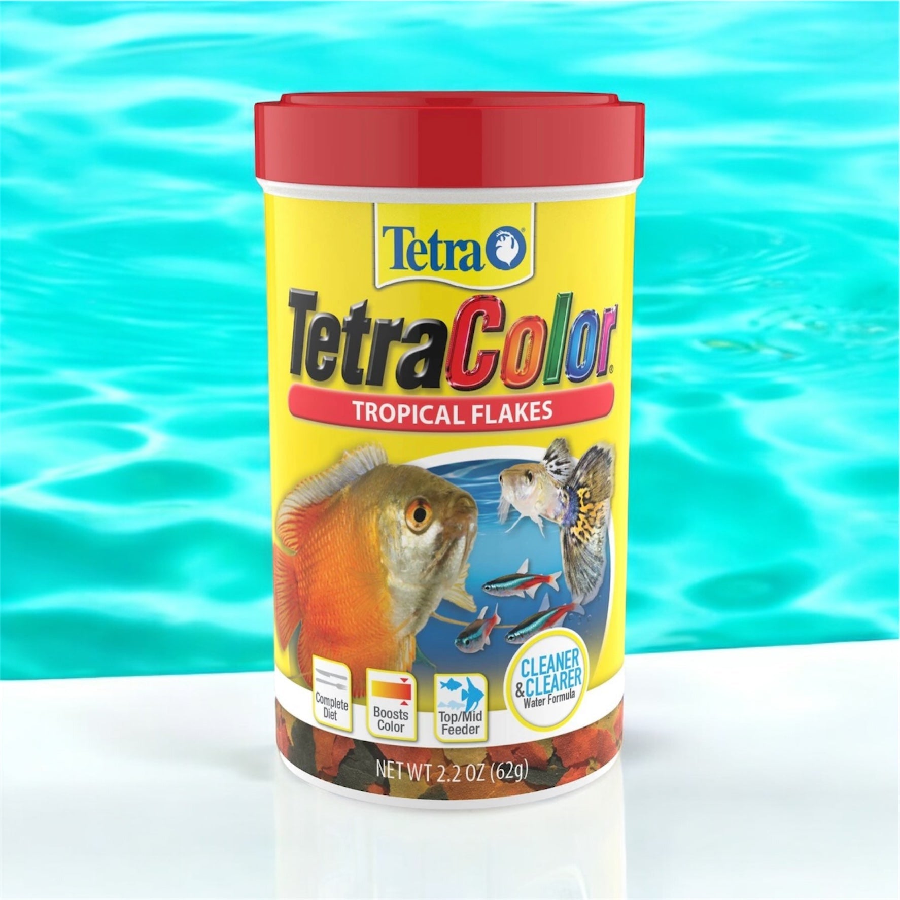 Tetra Color Tropical Flakes Fish Food, 2.20-oz jar